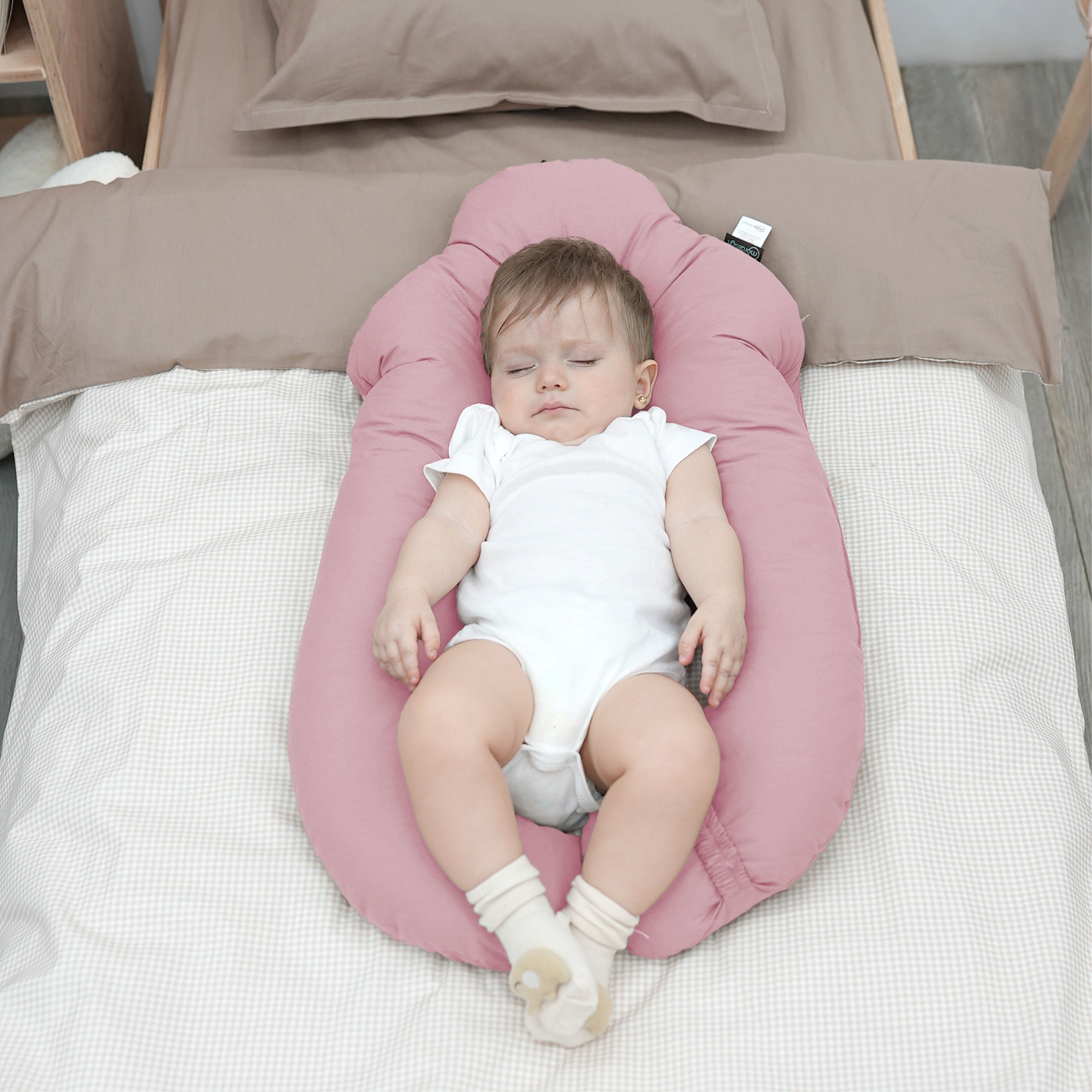 2-in-1 Kuschelkissen & Kopfstützkissen für Babys – Moresleep Serie - pink