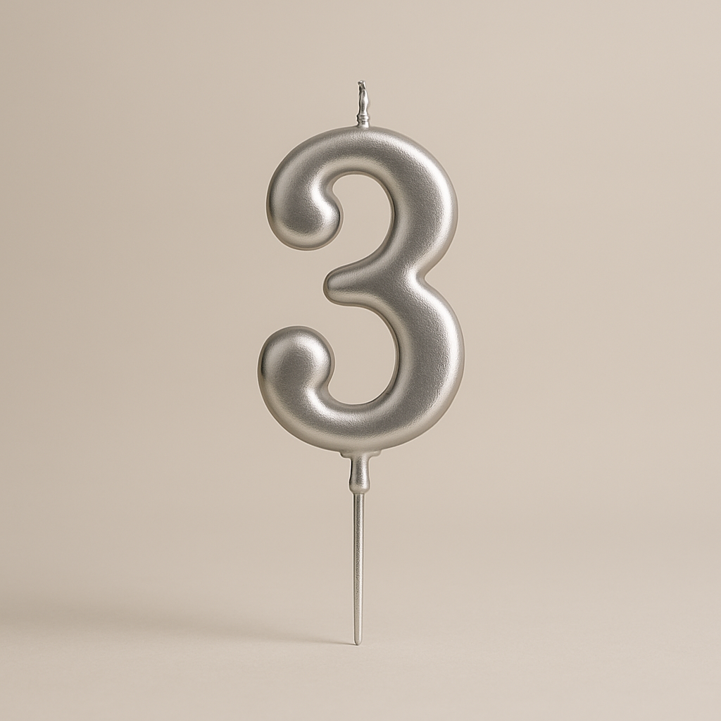 3 - Zahlenkerzen 6.5cm