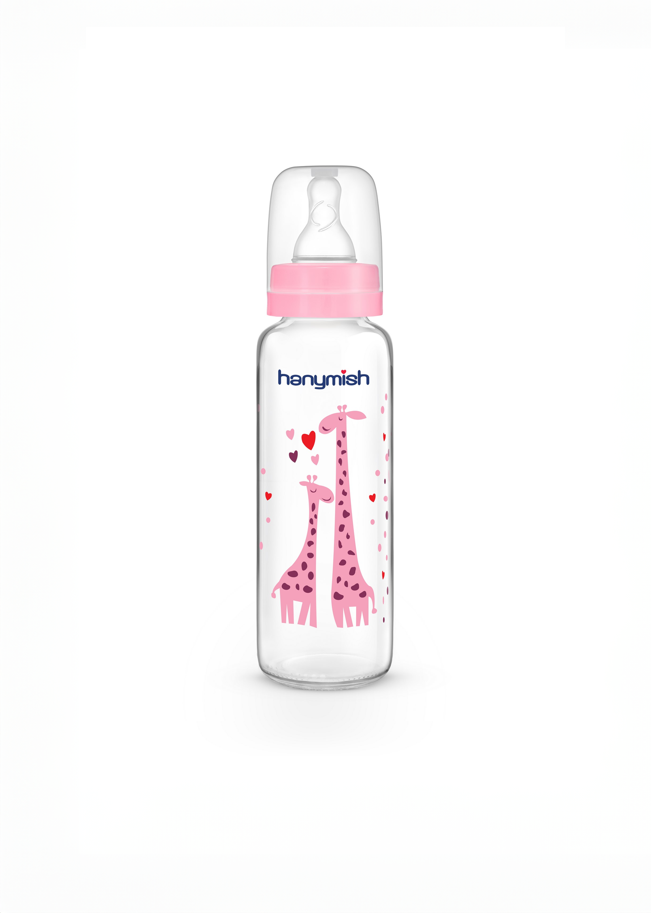 Glasflasche 240 ml pink & blau