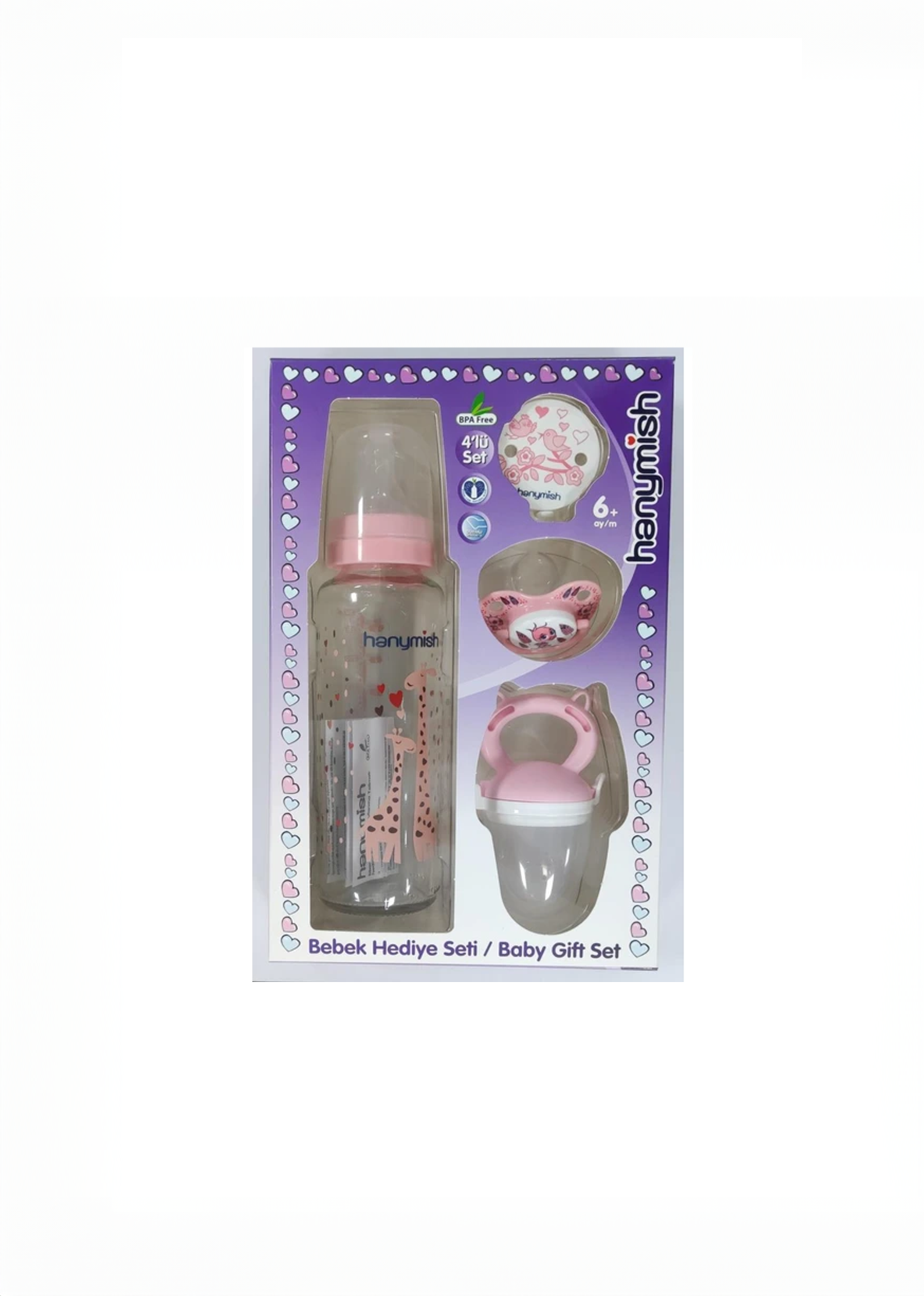 4-teiliges Neugeborenen  PP-Geschenkset pink & blau