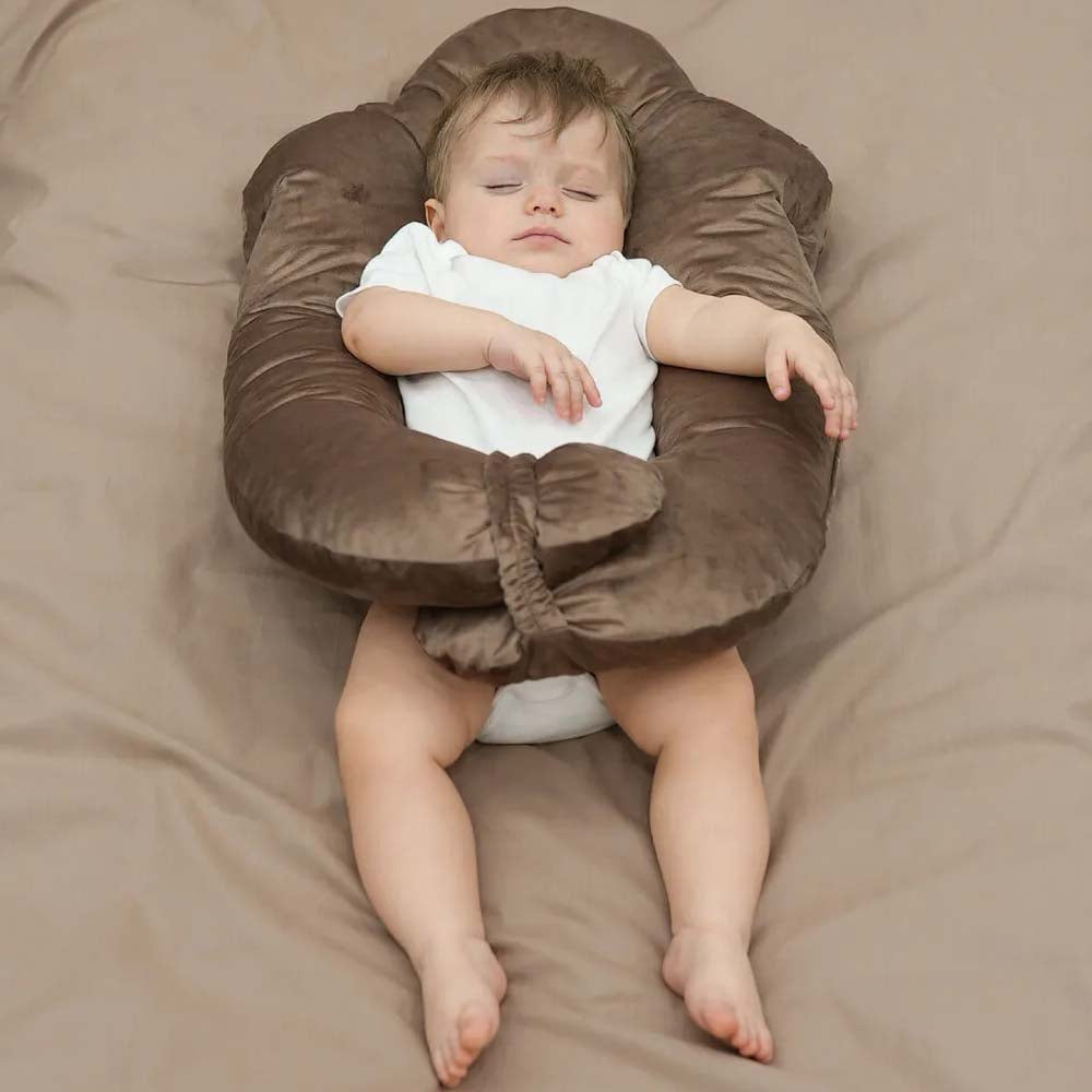 Mordesign 2-in-1 Babykopfstützkissen – Moresleep Serie mit Vox Velvet Stoff - braun