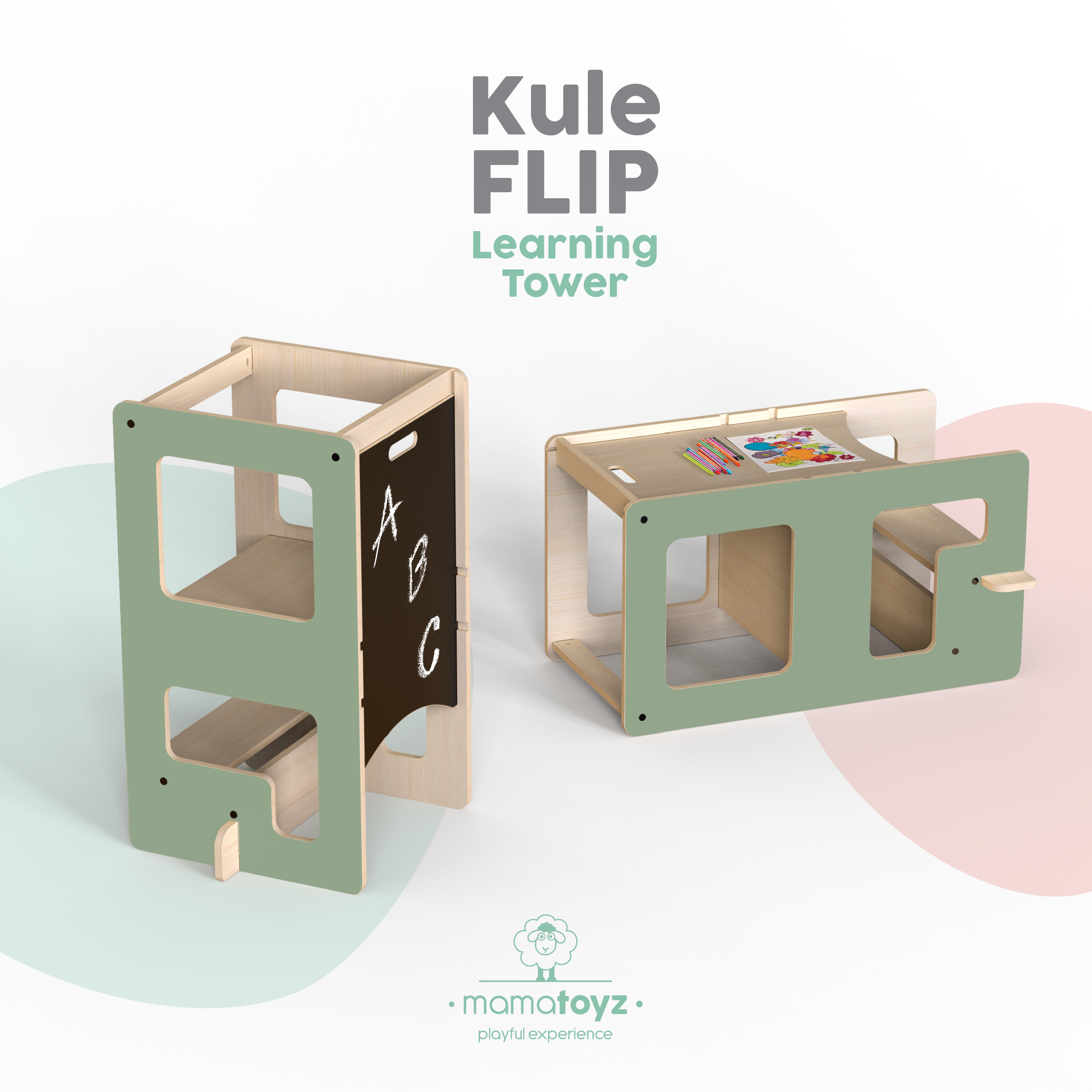 MamaToyz KULE - Lernturm Flip - mint