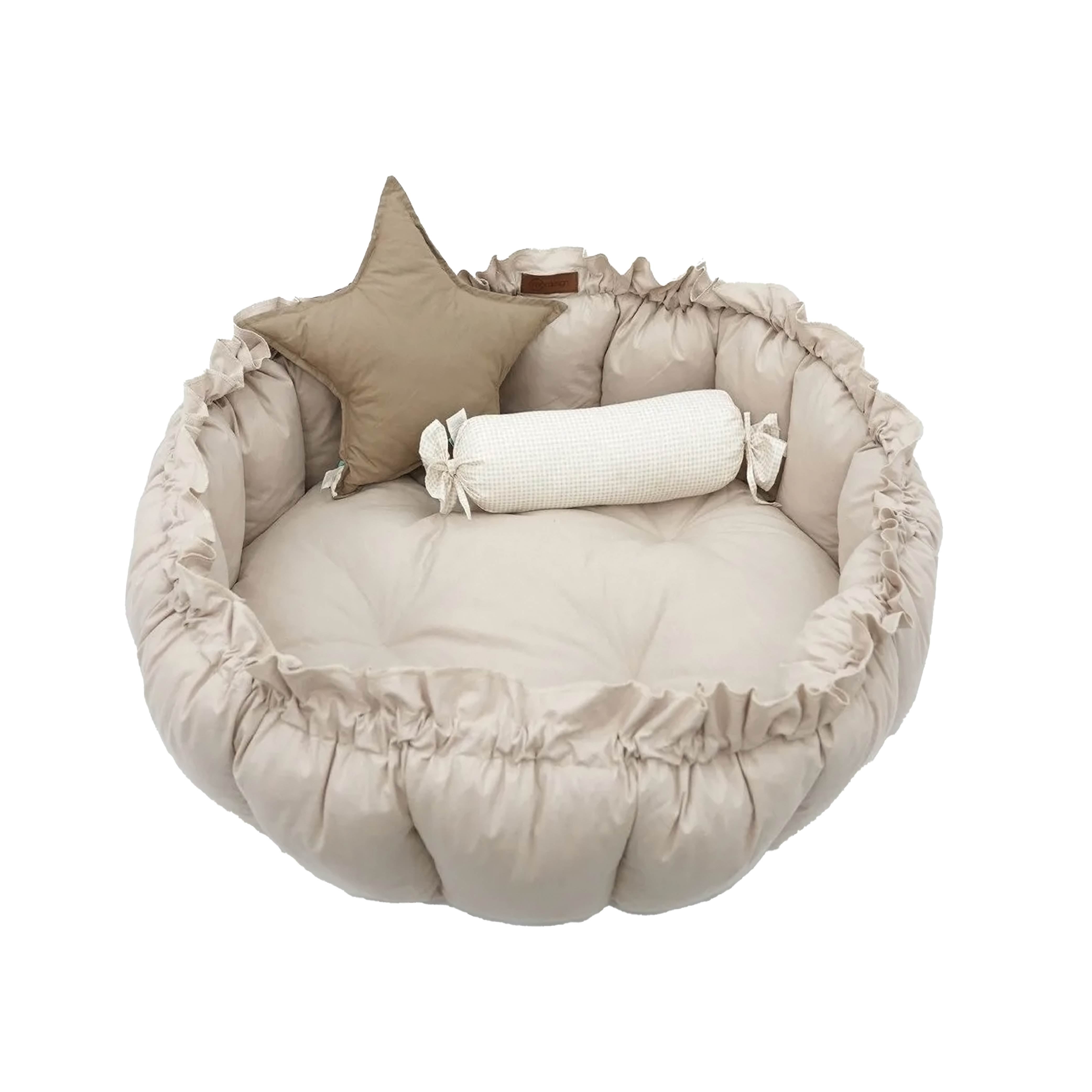 3-in-1 Babynest mit Kissen – Bloom Series | Nest, Spielmatte & Kuschelplatz - grau