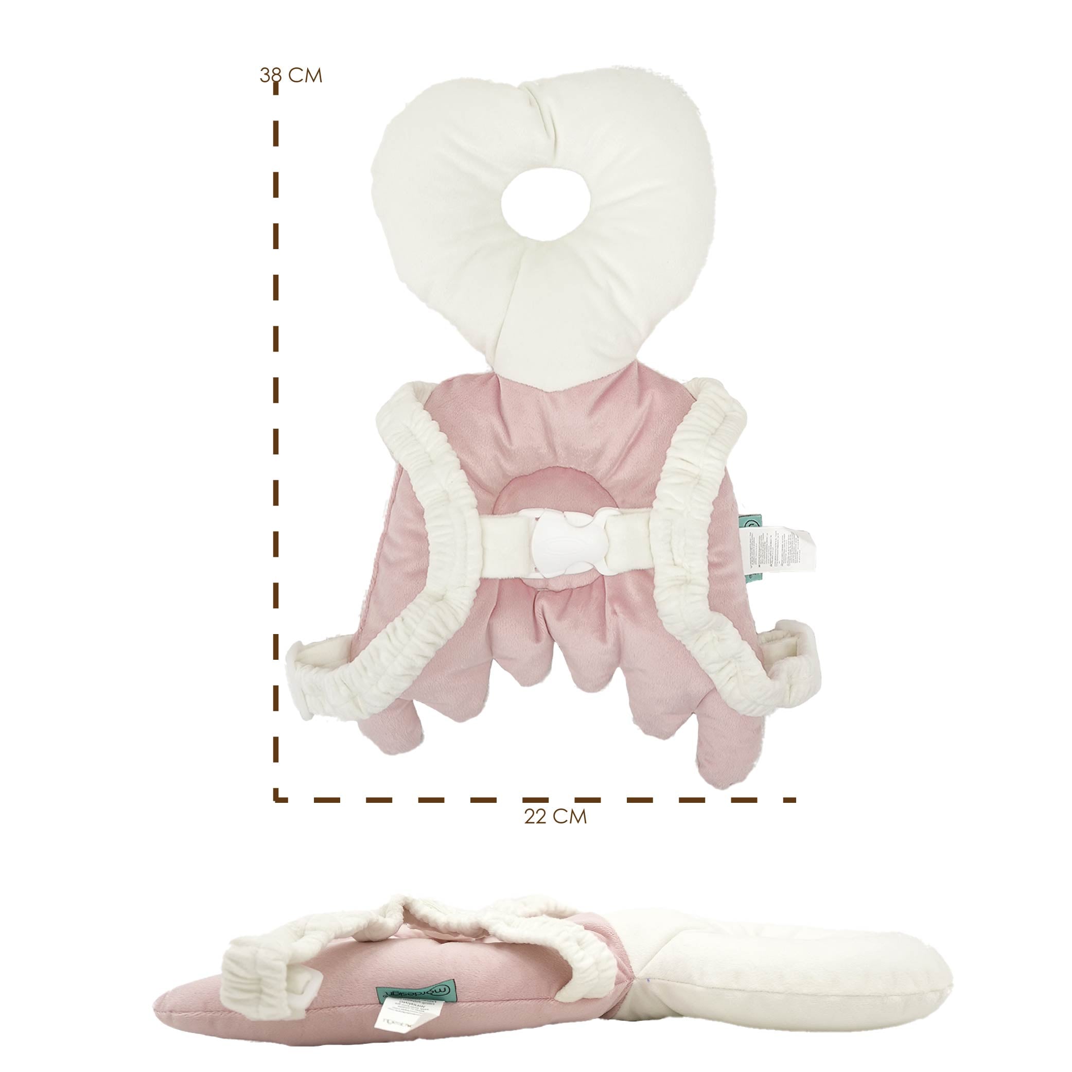 Babyrucksack mit Kopfschutz - pink