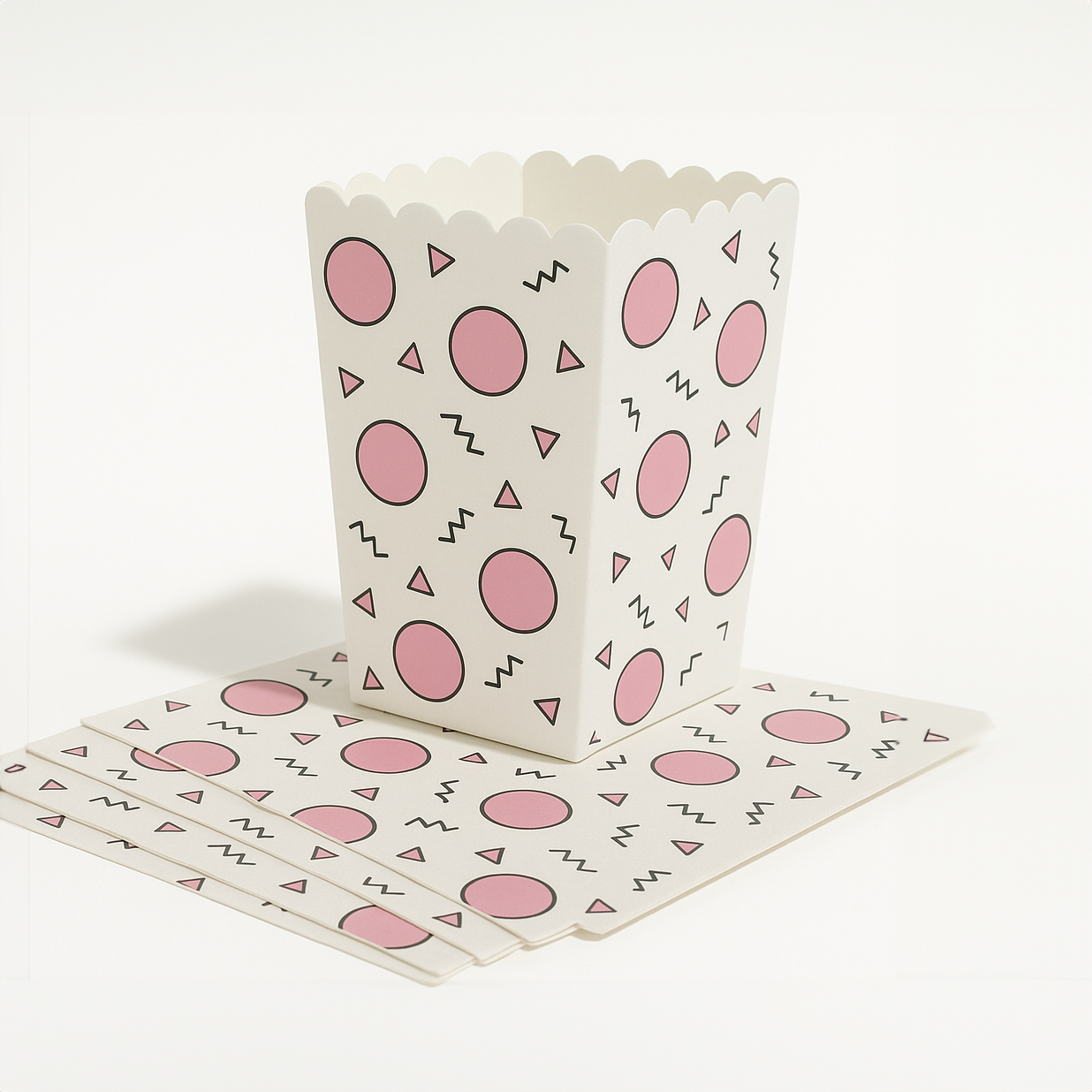 Popcorn Box für Geburtstagsparty - pink muster